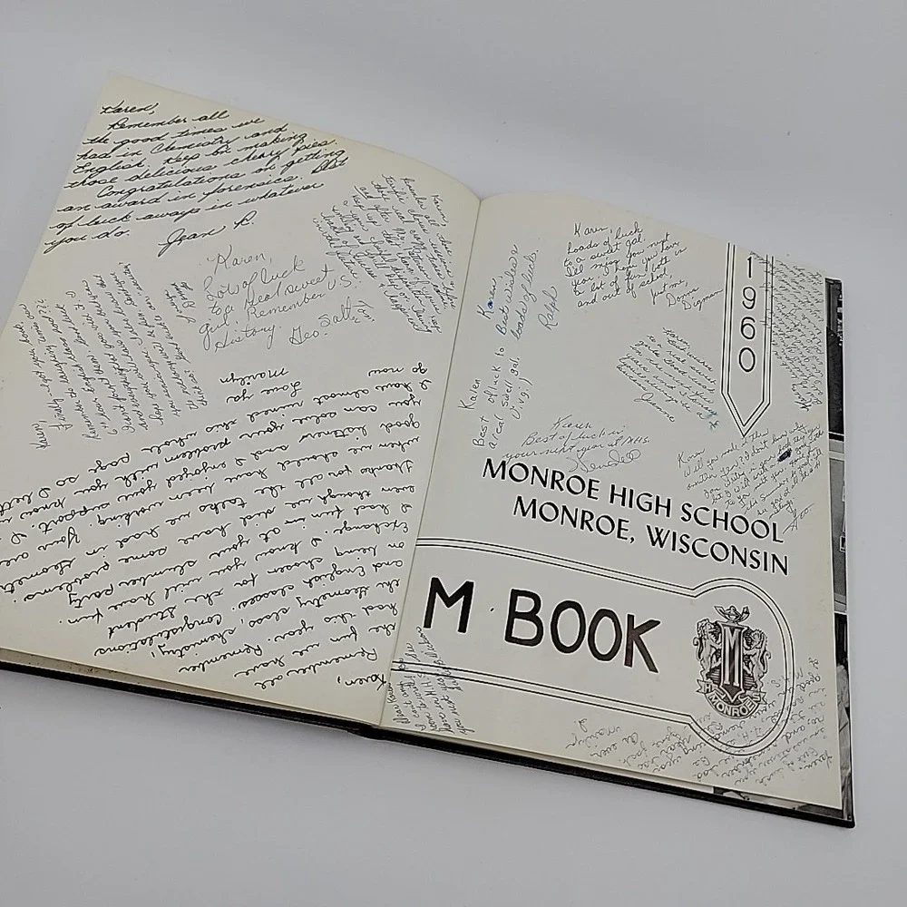 1960 Yearbook Monroe High School Wisconsin WI - M Book - Many Signatures